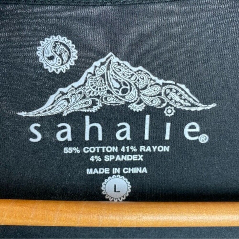 Sahalie Front Wrap Long Sleeve Cotton Blend Top L - Picture 5 of 7
